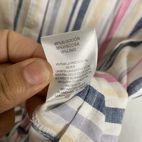 Signature Studio Womens Multicolor Plaid Button Down Shirt Top Blouse Size Small - Picture 7 of 9